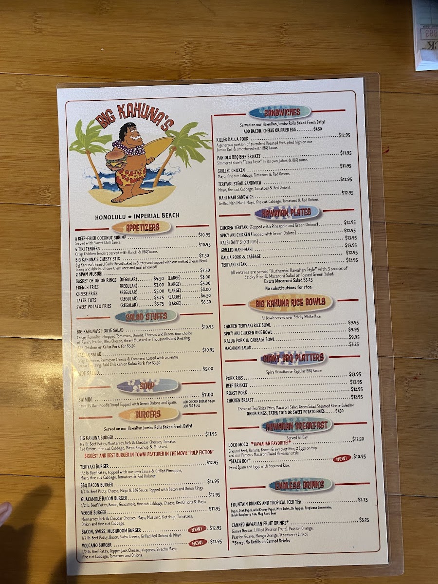 Big Kahuna's Photo Menu 4