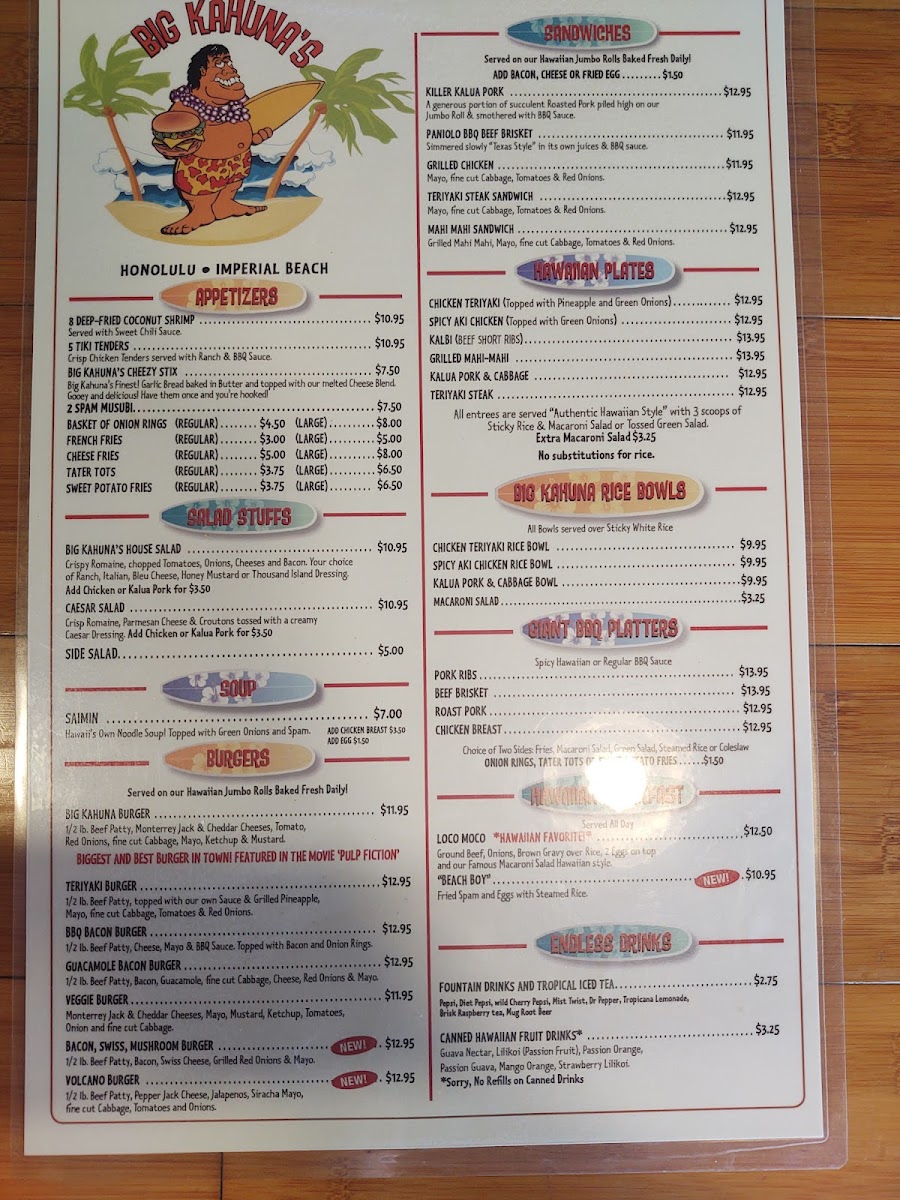 Big Kahuna's Photo Menu 6
