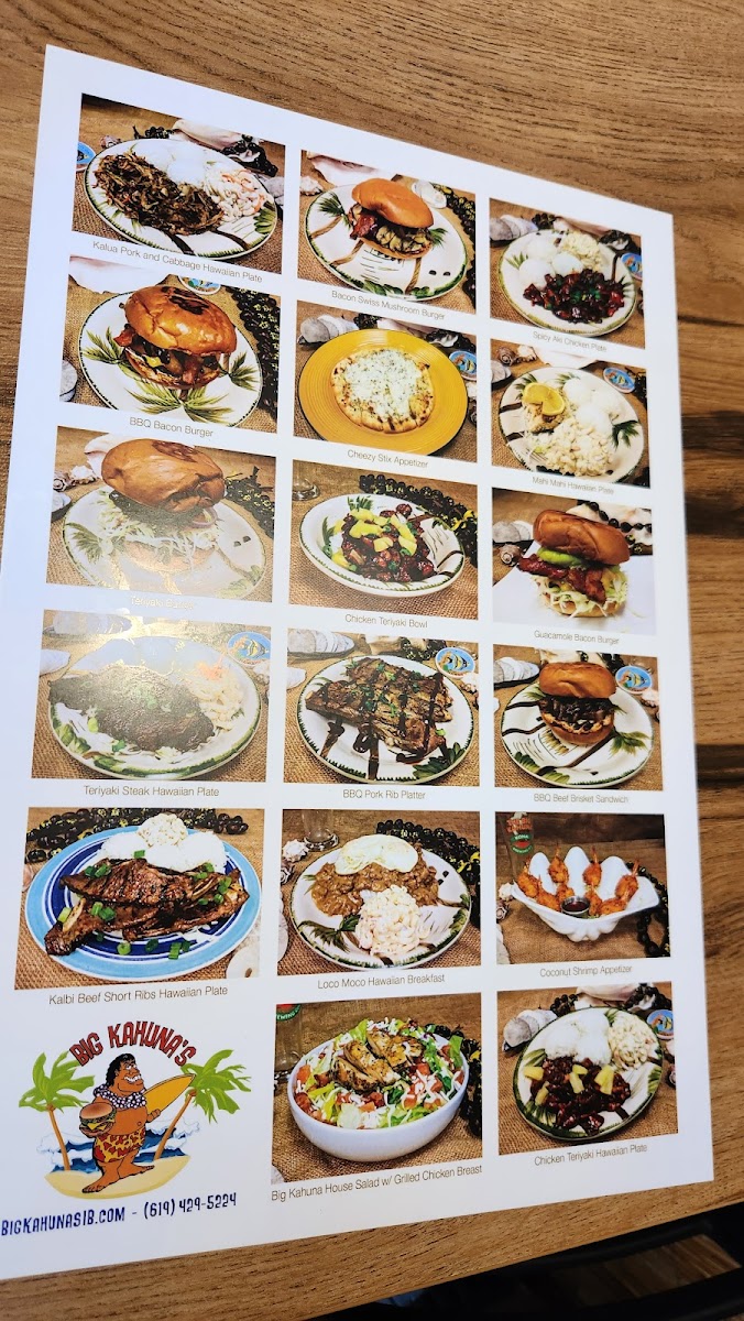 Big Kahuna's Photo Menu 8