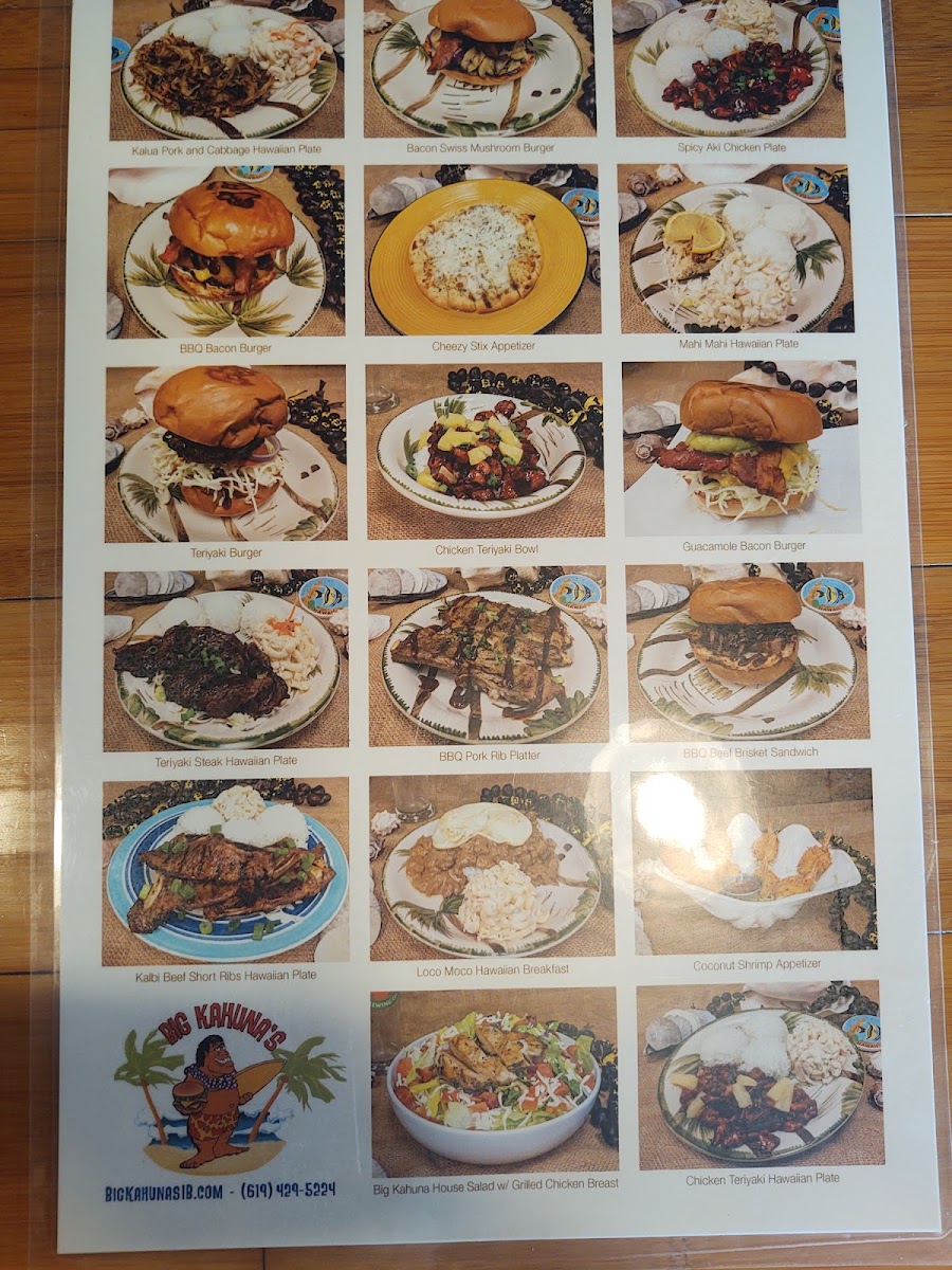 Big Kahuna's Photo Menu 9