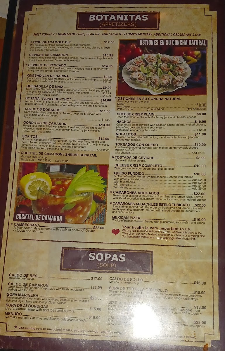 Bonito Michoacan Mexican Restaurant Photo Menu 5