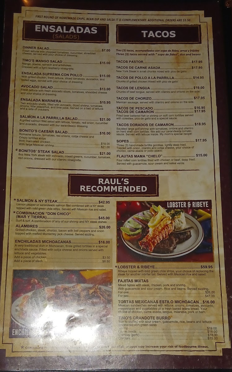 Bonito Michoacan Mexican Restaurant Photo Menu 6