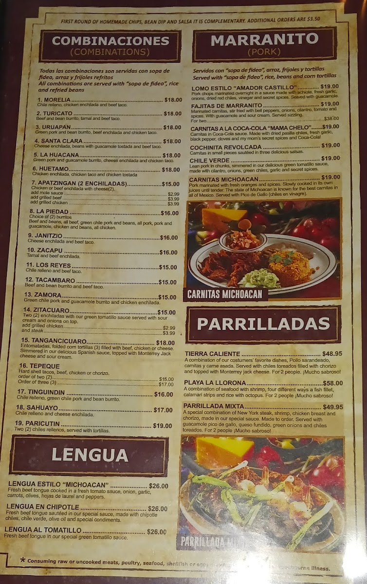 Bonito Michoacan Mexican Restaurant Photo Menu 7