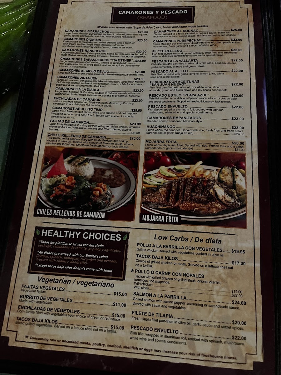 Bonito Michoacan Mexican Restaurant Photo Menu 9