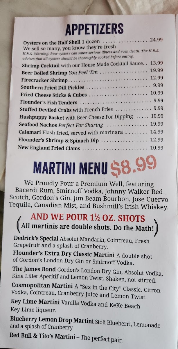 Flounder's Chowder House Photo Menu 9
