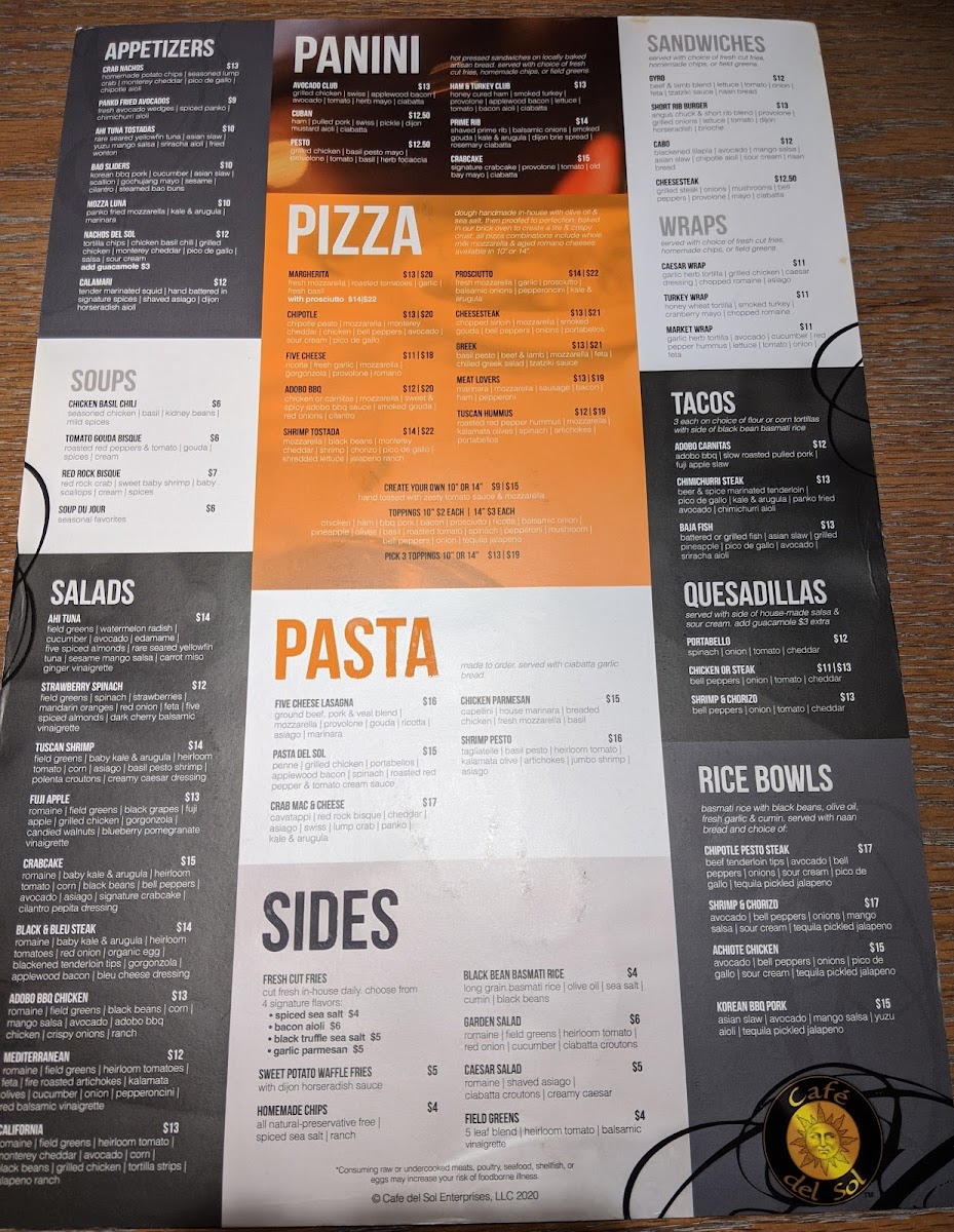 Cafe Del Sol Photo Menu 2