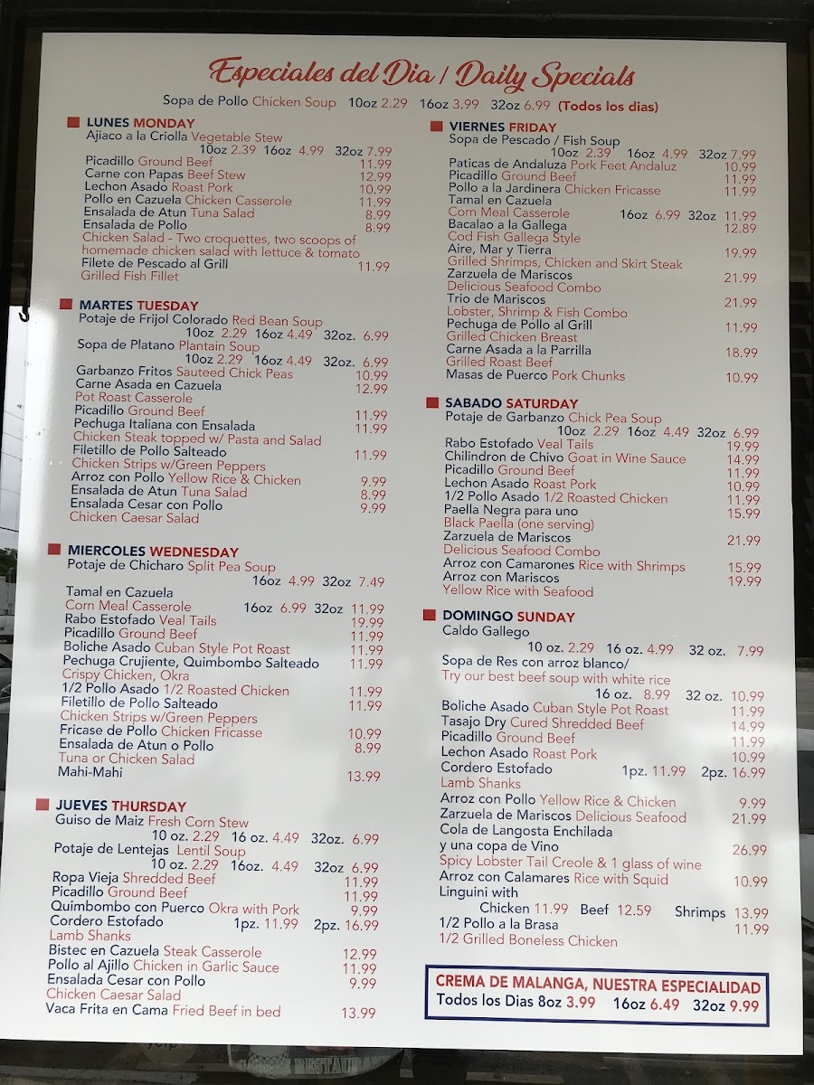 Caribe Restaurant Photo Menu 2