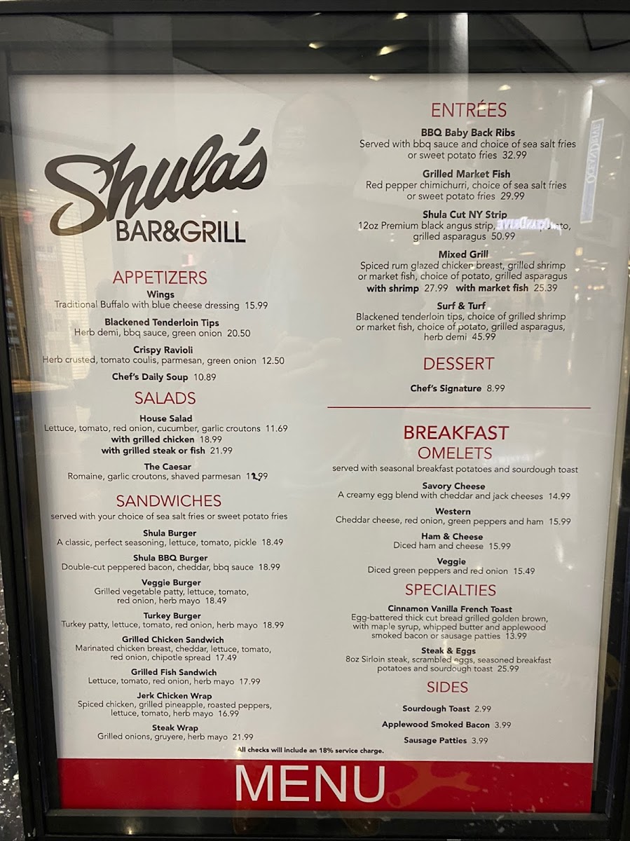 Shula's Bar & Grill Photo Menu 1