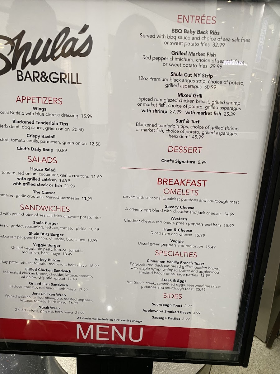 Shula's Bar & Grill Photo Menu 2