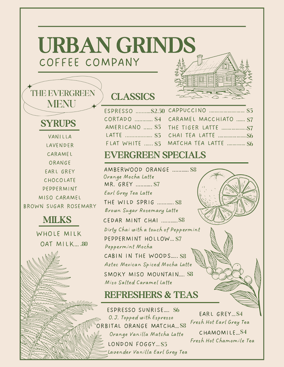 Urban Grinds Coffee Co. Photo Menu 2
