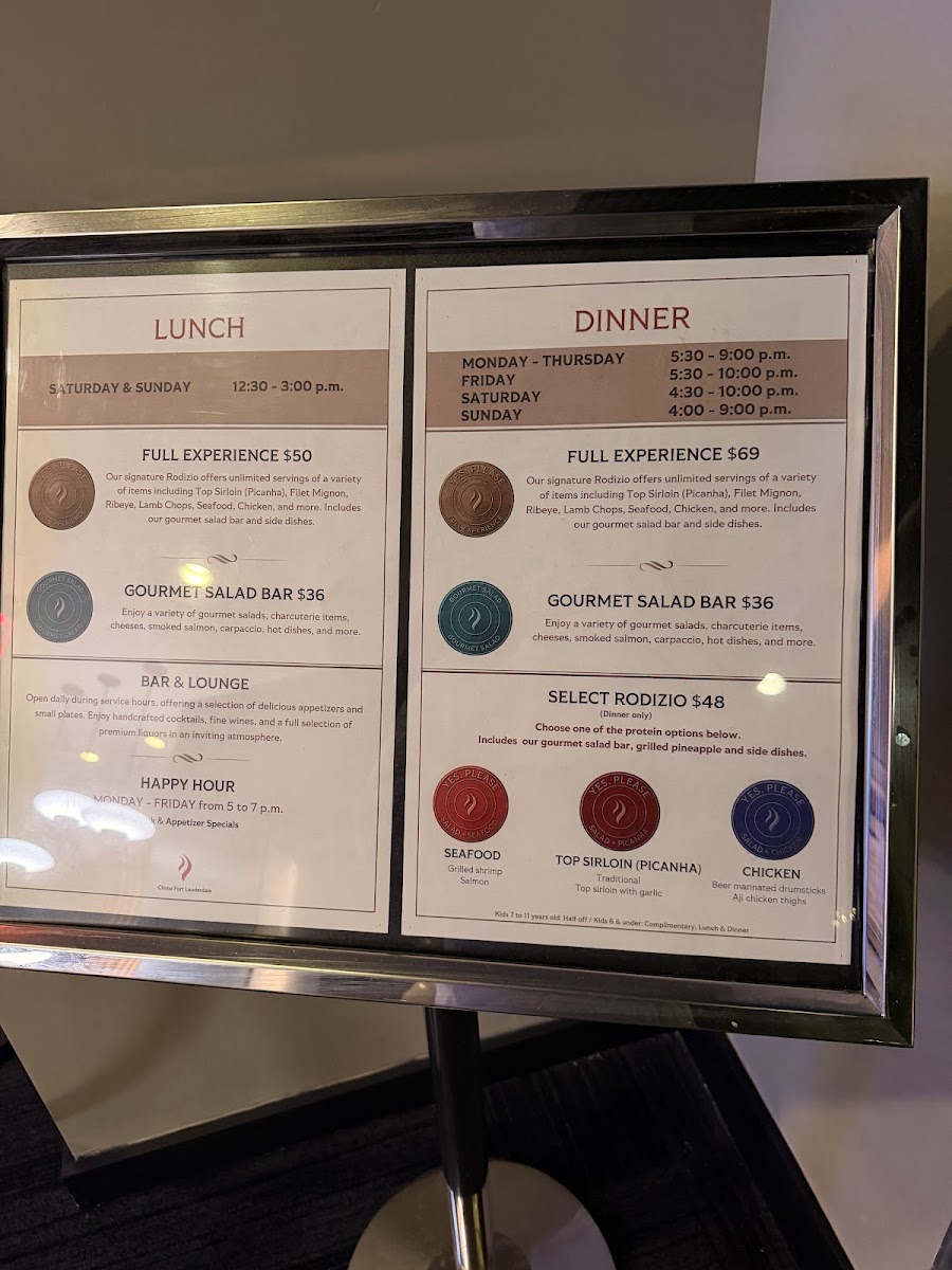 Chima Steakhouse Fort Lauderdale Photo Menu 2