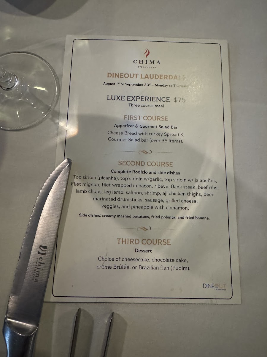 Chima Steakhouse Fort Lauderdale Photo Menu 3