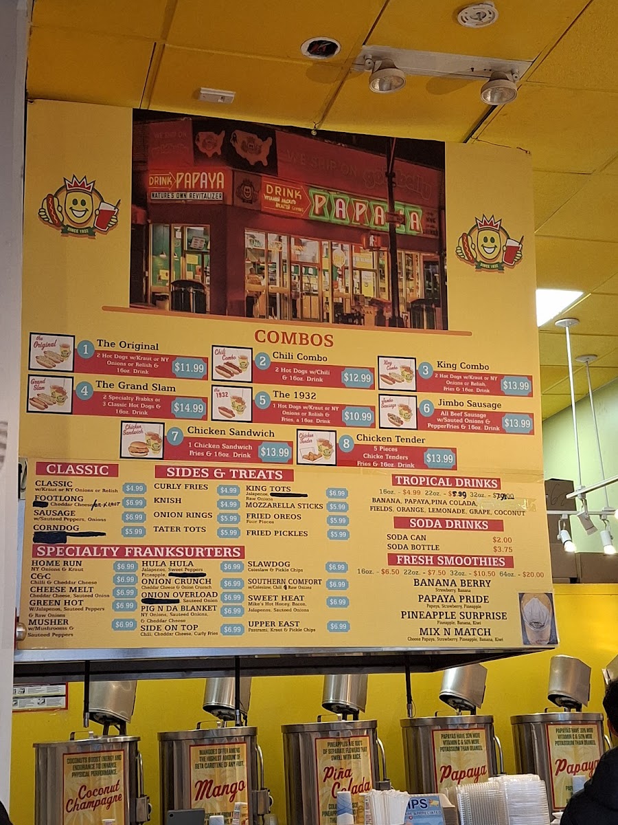 Papaya King Photo Menu 6