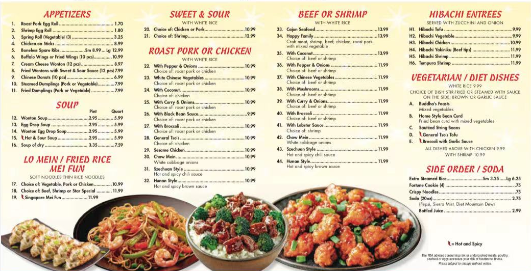 Buffet Star Photo Menu 1