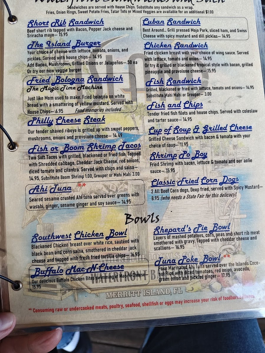 The Island Waterfront Bar and Grill Photo Menu 1