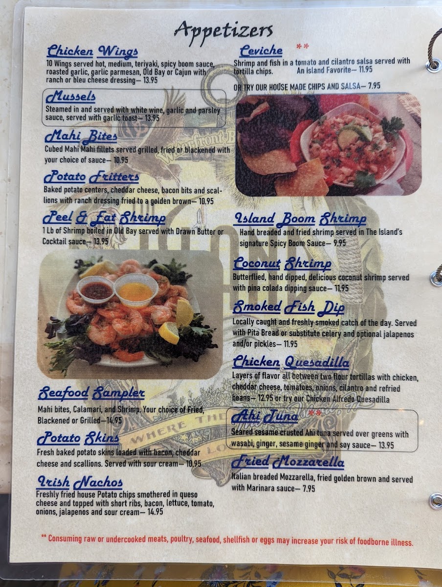 The Island Waterfront Bar and Grill Photo Menu 10