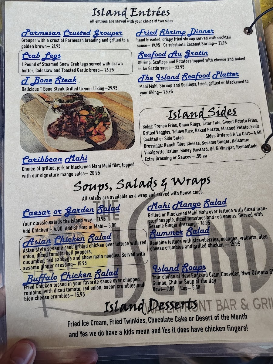 The Island Waterfront Bar and Grill Photo Menu 2