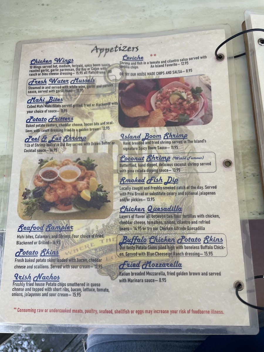 The Island Waterfront Bar and Grill Photo Menu 4