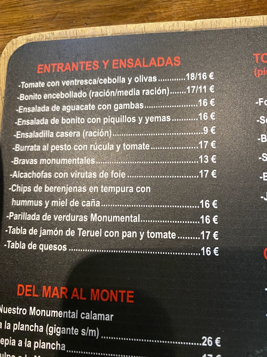 Monumental Taberna Photo Menu 1
