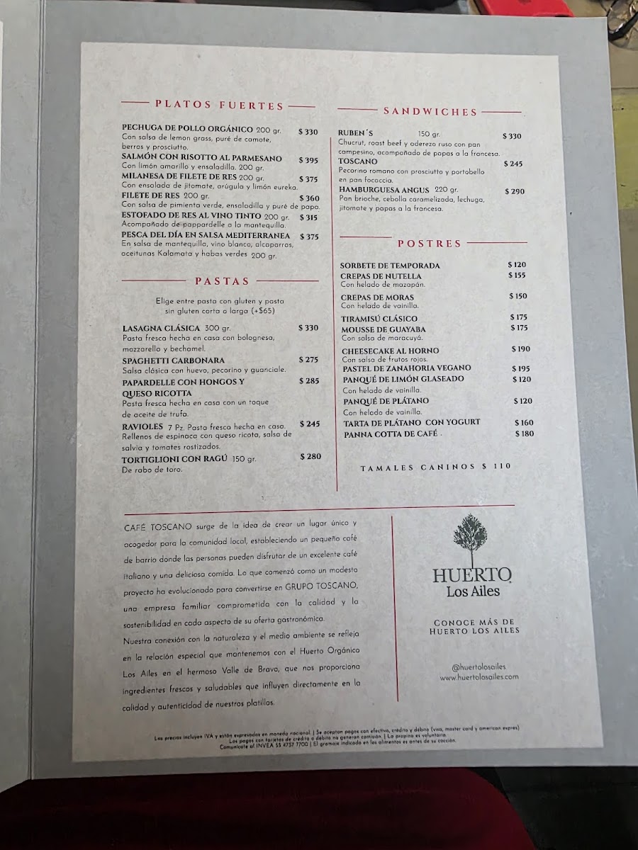 Café Toscano Photo Menu 1