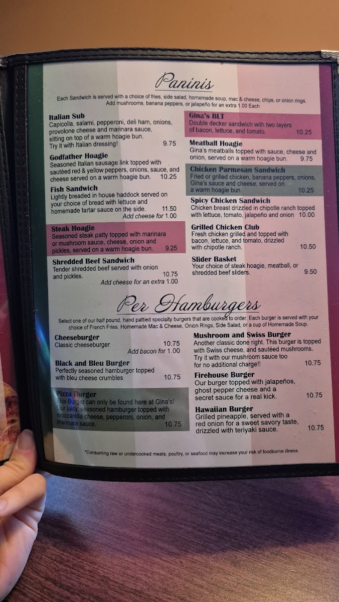 Gina's Italian Kitchen & Tavern Photo Menu 3