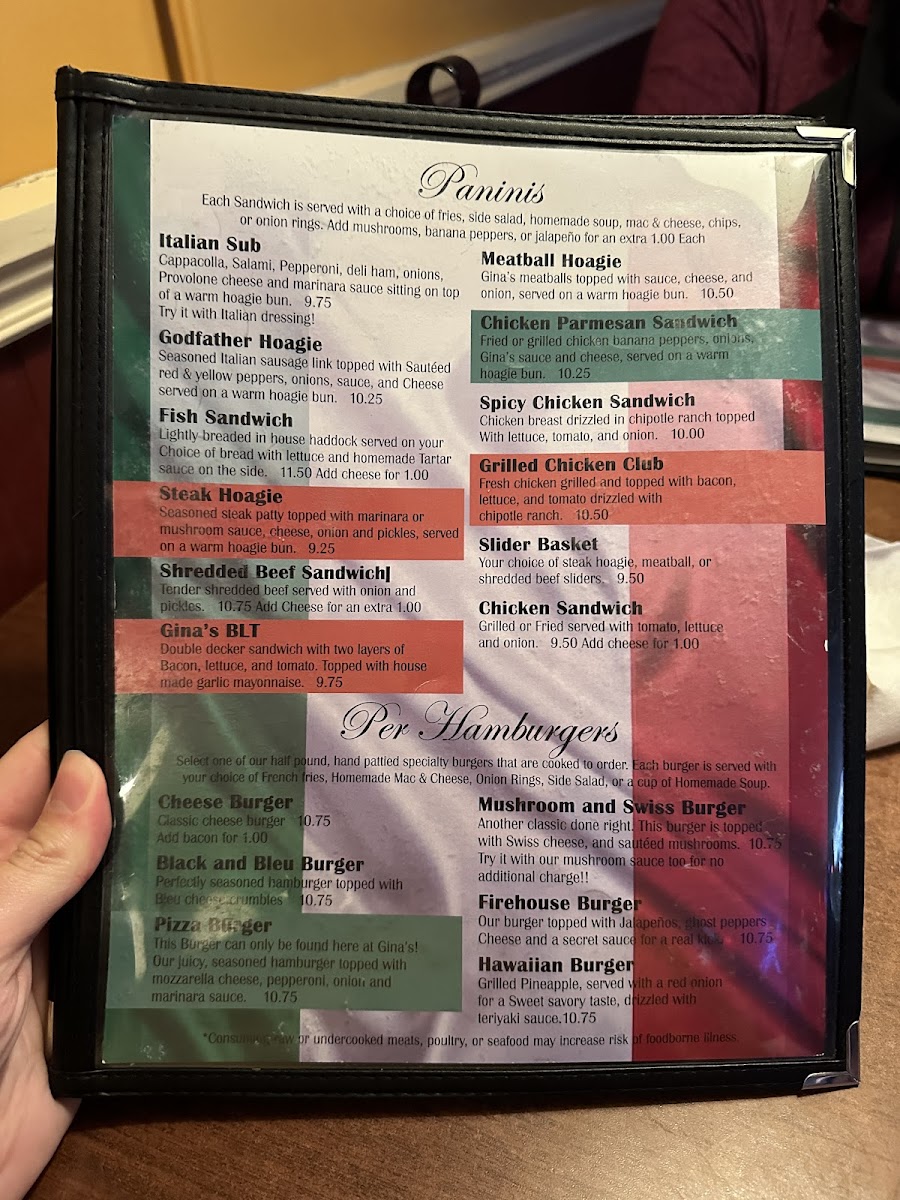 Gina's Italian Kitchen & Tavern Photo Menu 6