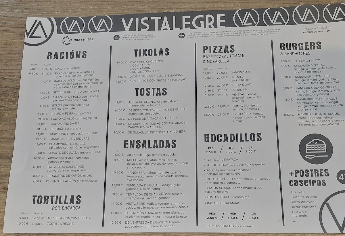Cafetería Vista Alegre Photo Menu 4