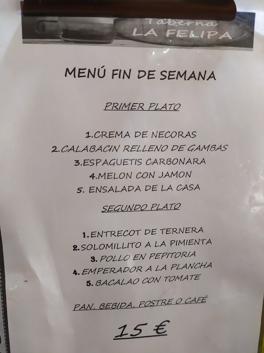 Taberna La Felipa Photo Menu 2