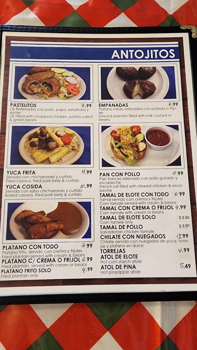 Pupuseria Comalapa Photo Menu 1