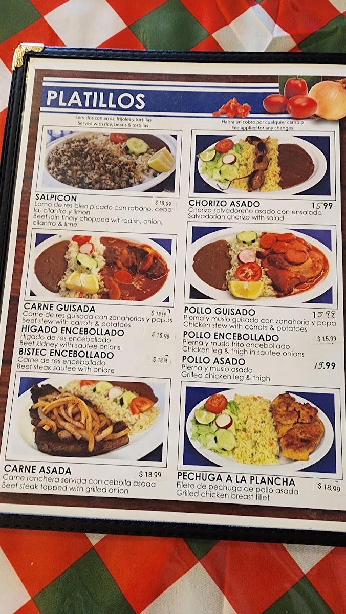 Pupuseria Comalapa Photo Menu 2