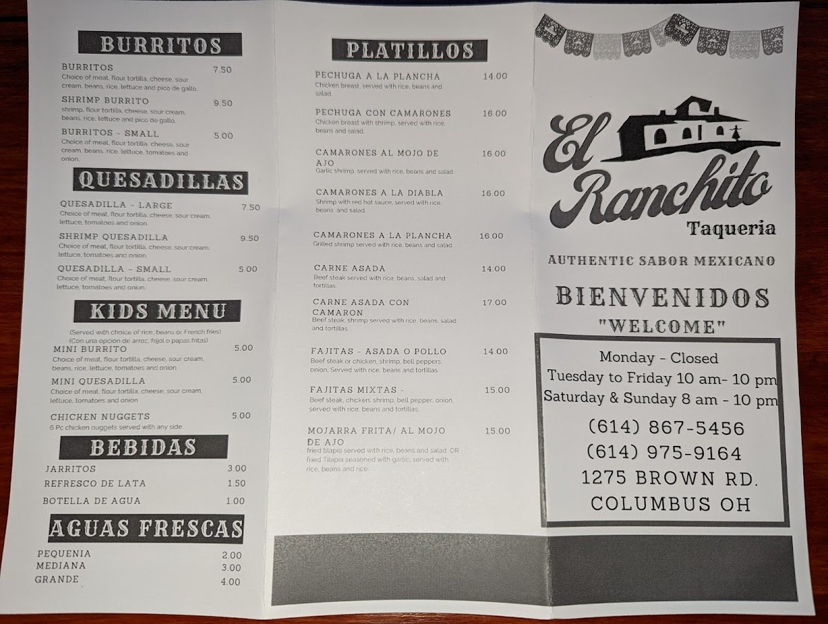 El Ranchito Photo Menu 1