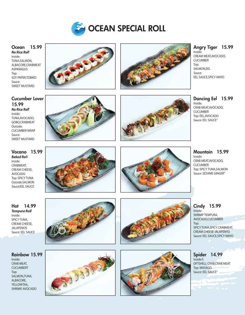 Ocean Sushi Photo Menu 1