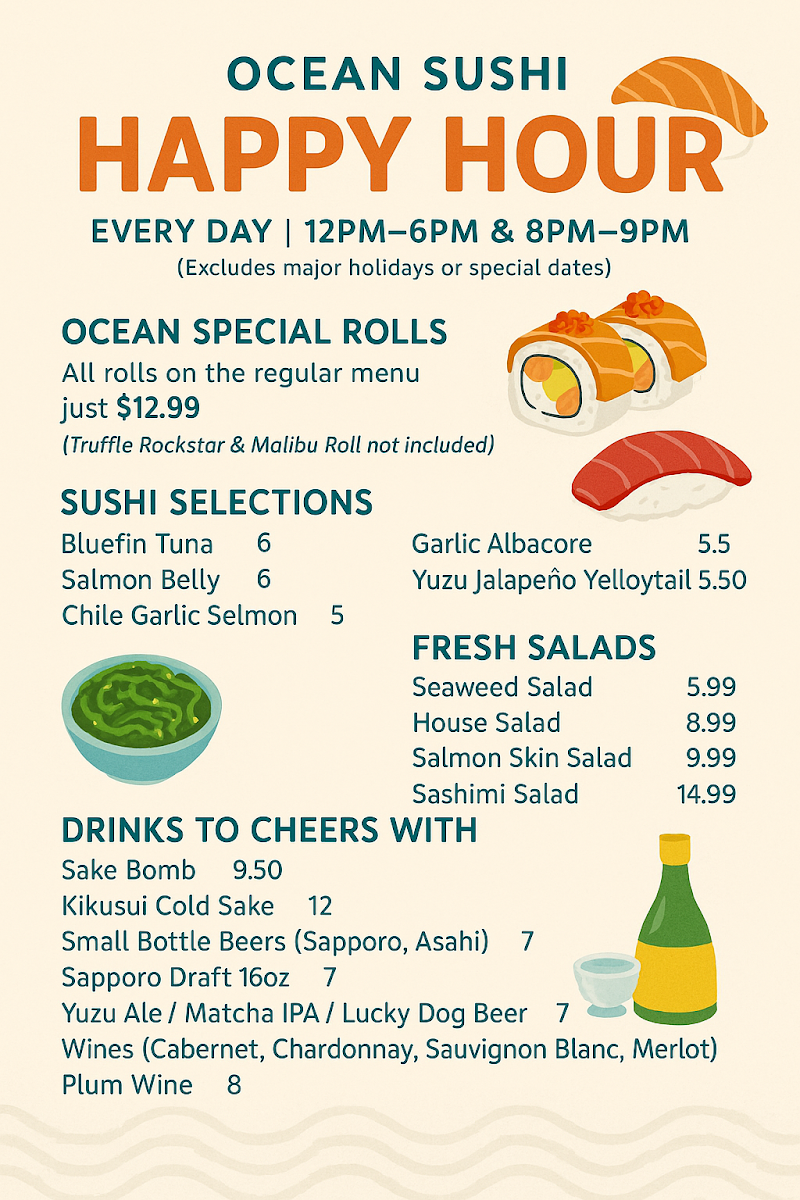 Ocean Sushi Photo Menu 2