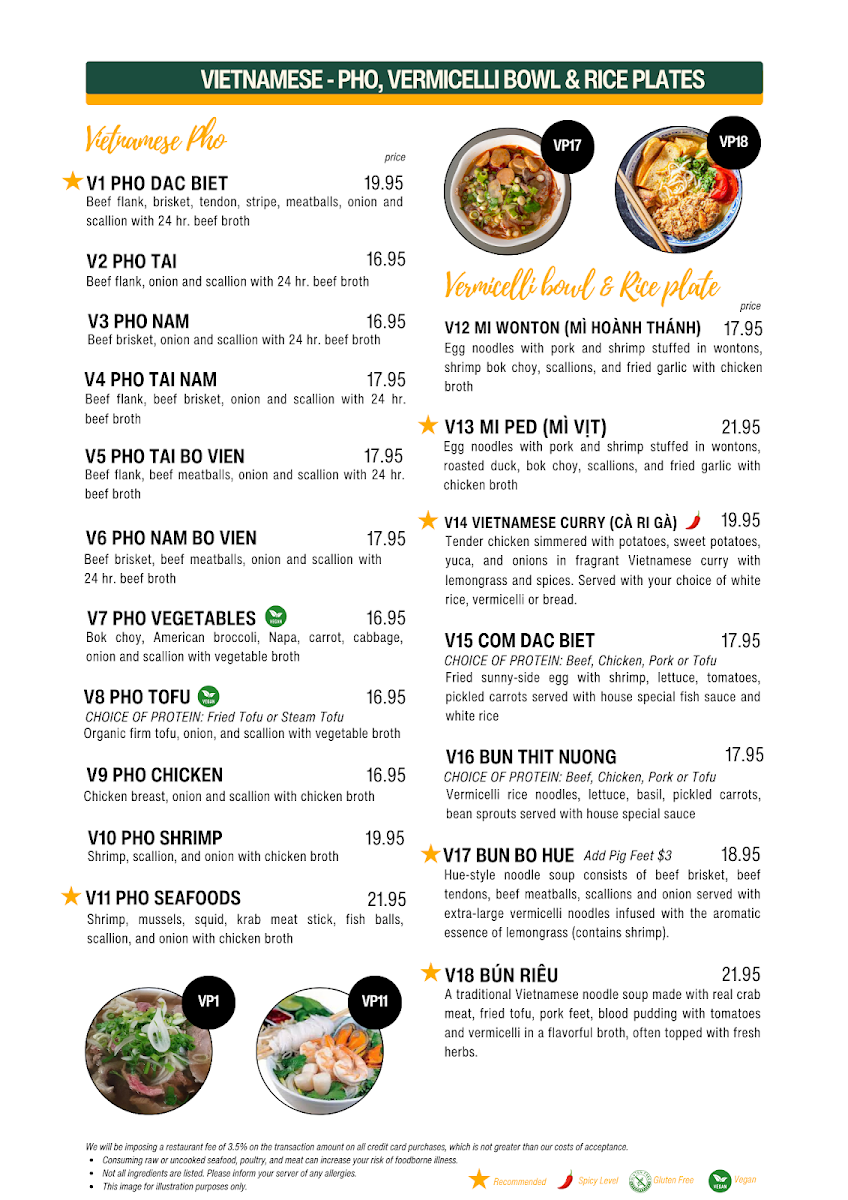 PHO & PADTHAI Vietnamese -Thai Cusine Photo Menu 8