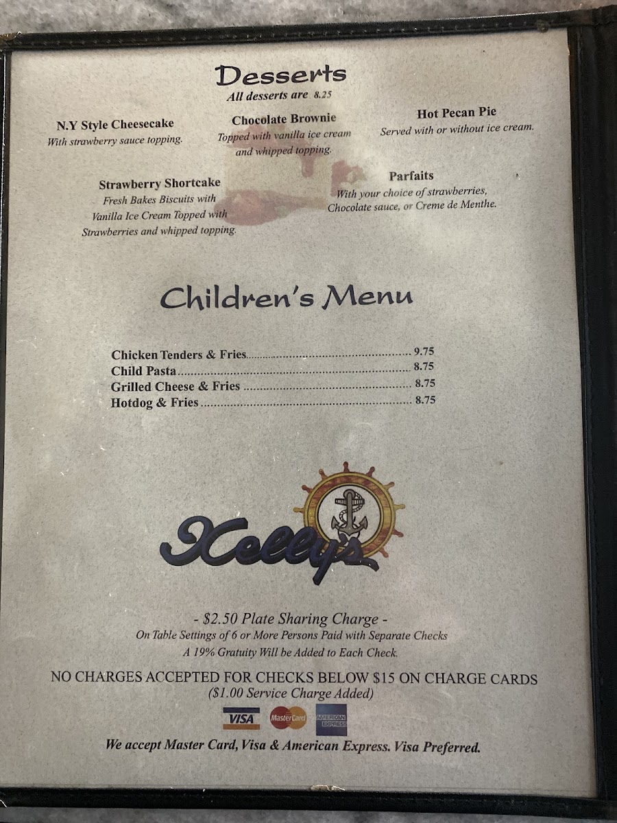 Kelly's Dockside Cafe Photo Menu 5