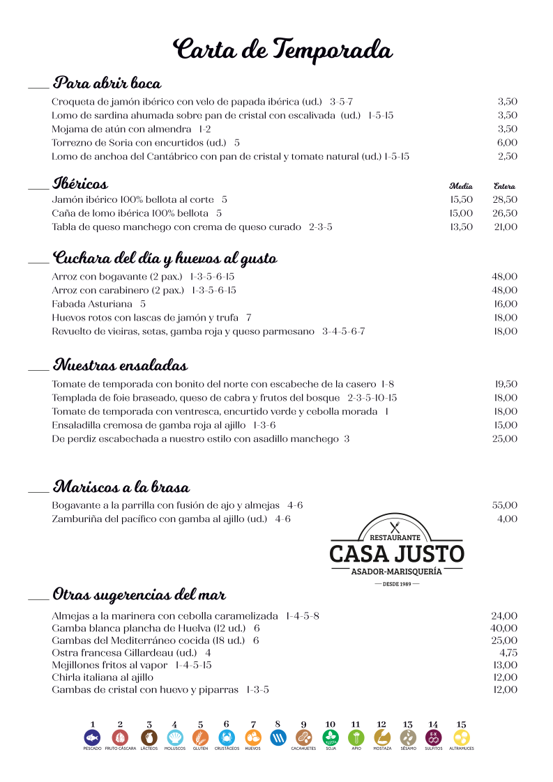 Restaurante Casa Justo Photo Menu 1