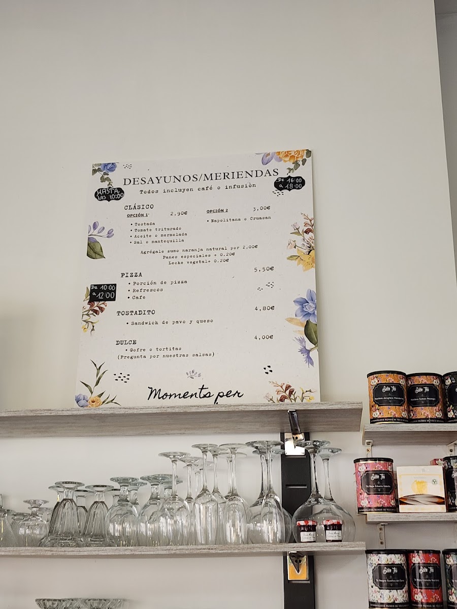 cafetería Moments Photo Menu 1