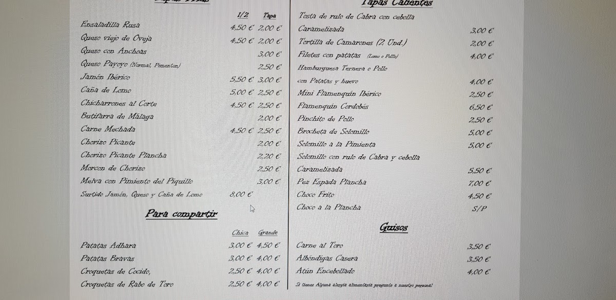 BAR-Cafeteria Adhara Photo Menu 3