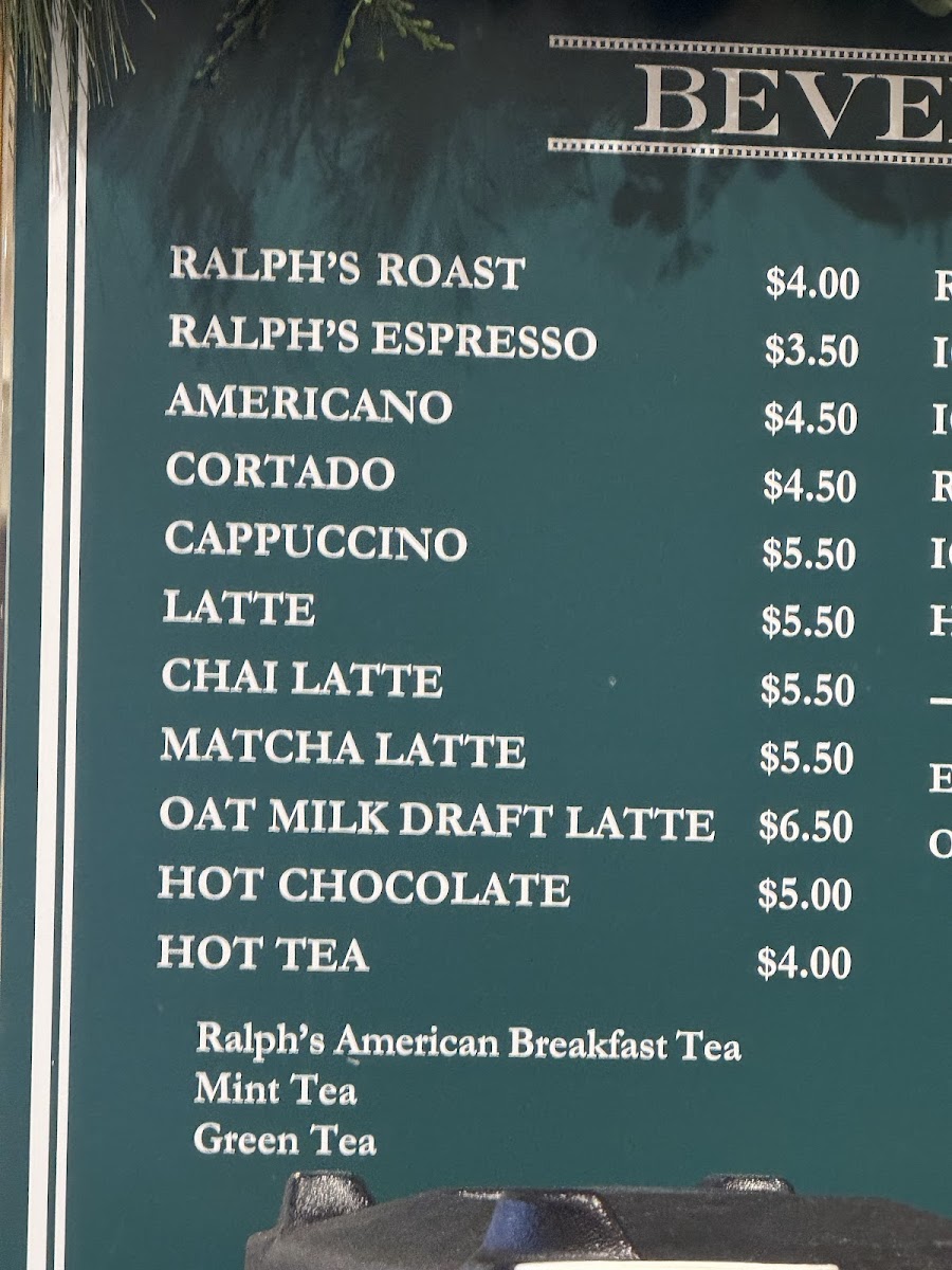 Ralph's Coffee Photo Menu 3