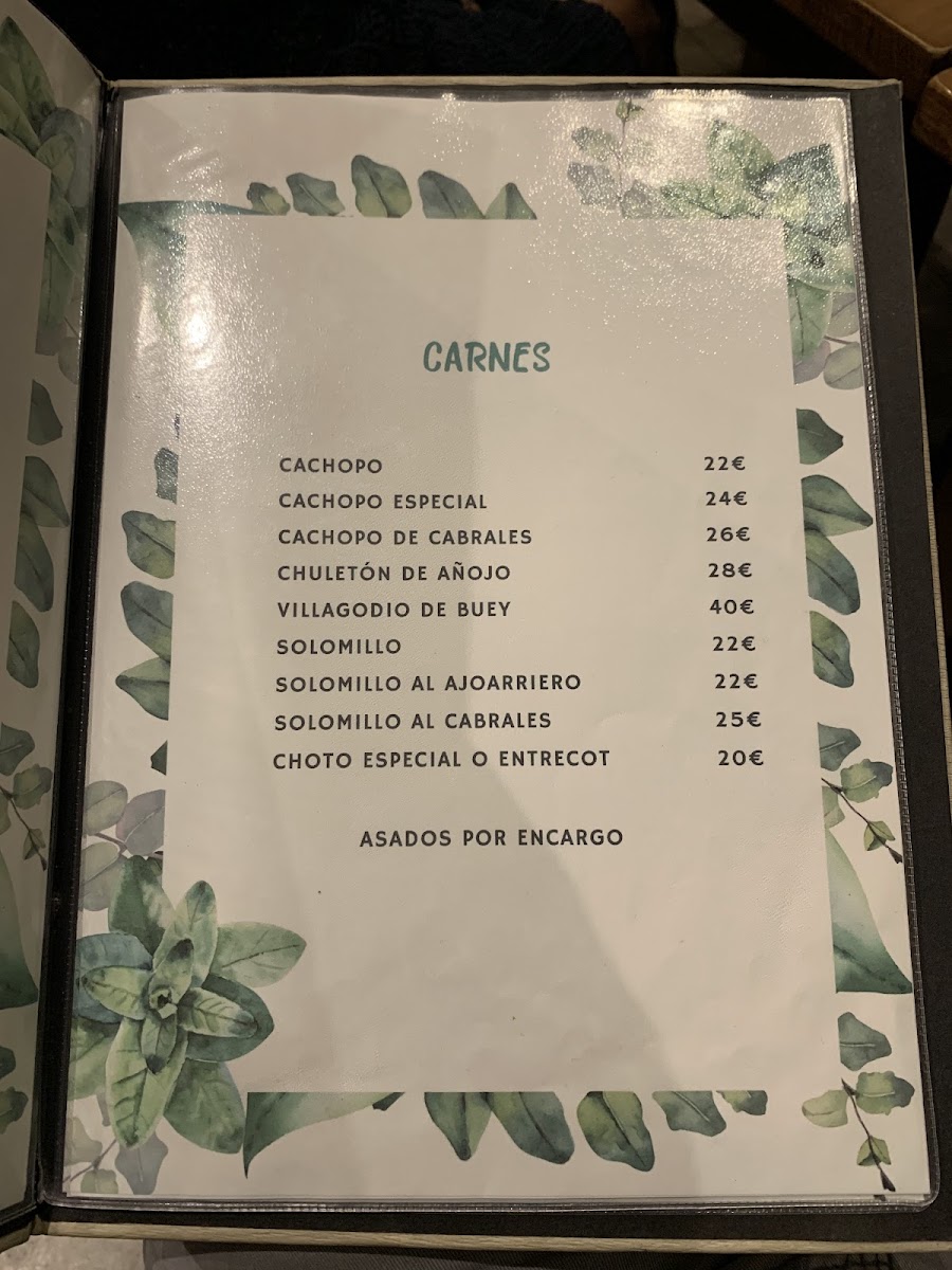 Sidrería Paraiso Asturies Photo Menu 2