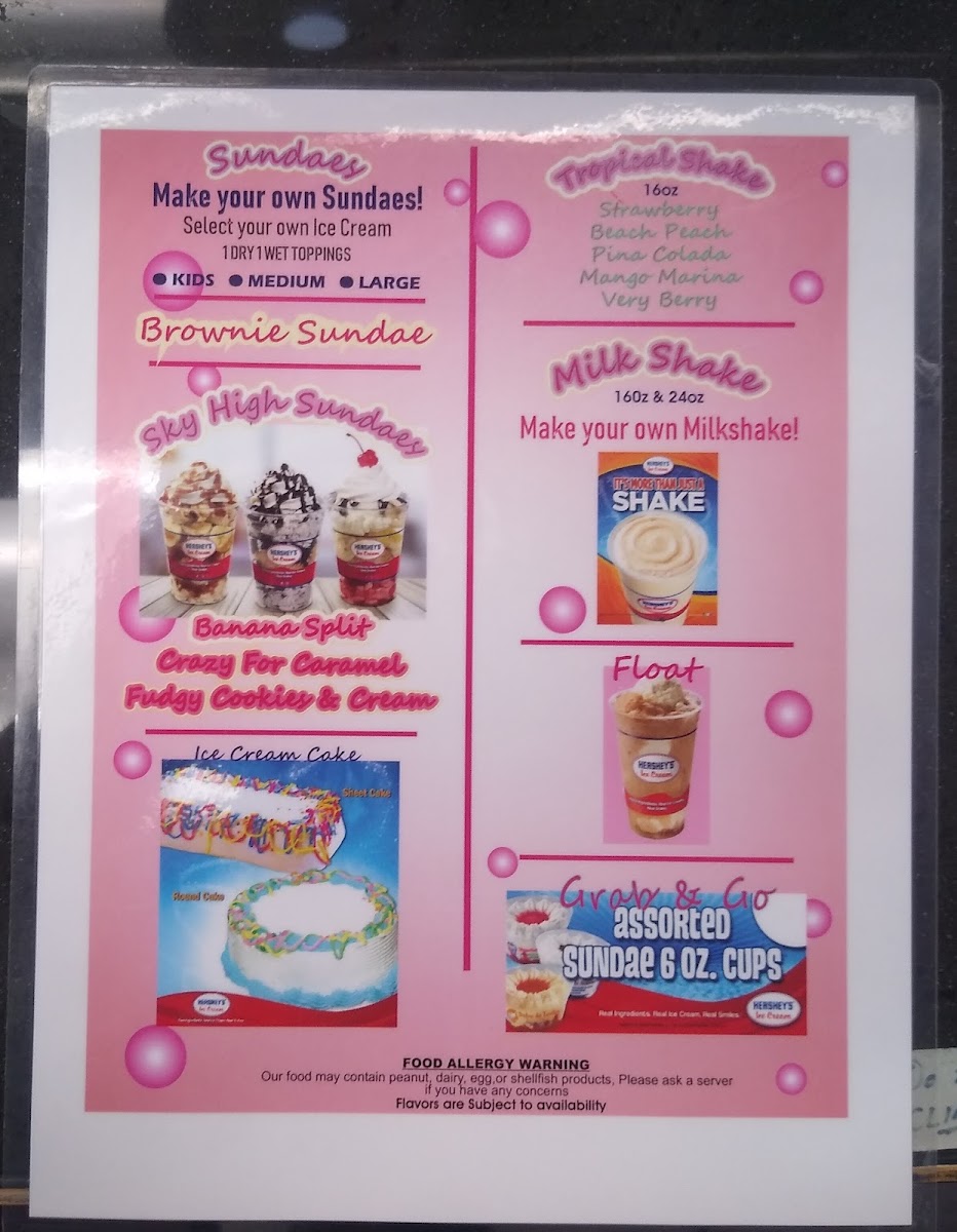 Hershey’s Ice Cream Photo Menu 2