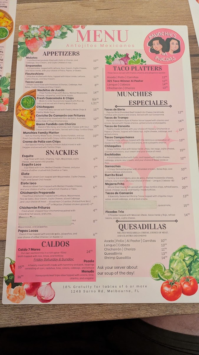 Munchies En Ruedas Photo Menu 3