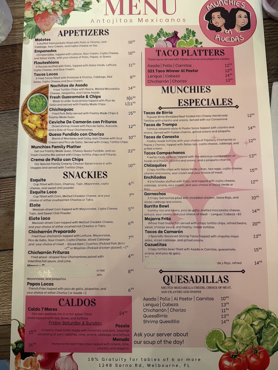 Munchies En Ruedas Photo Menu 6