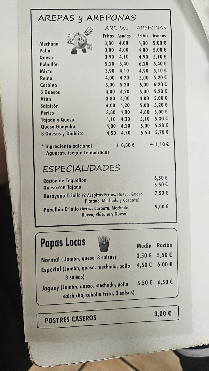 Bar Arepera El Jagüey Photo Menu 1