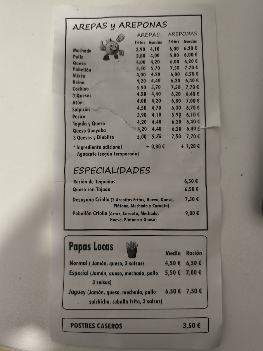 Bar Arepera El Jagüey Photo Menu 6