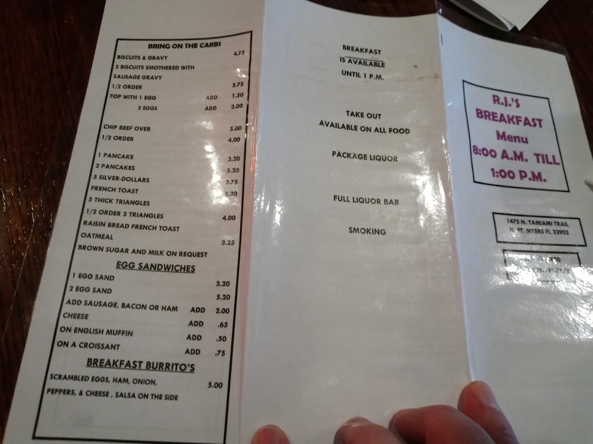 R J's Bar and grill Photo Menu 7