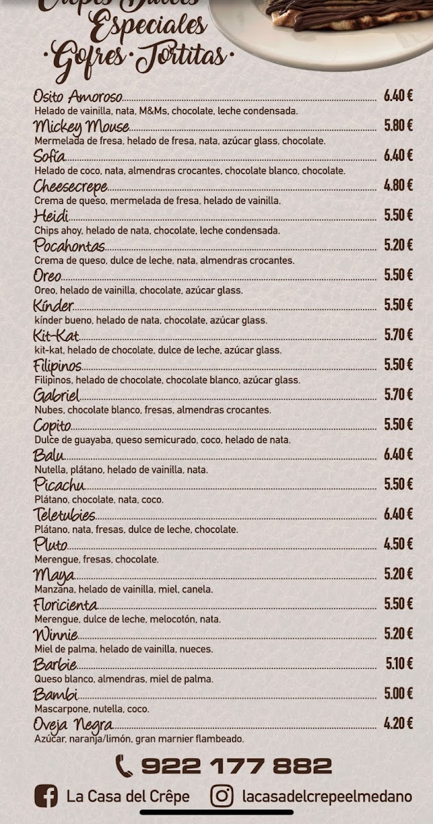 La Casa de Crêpe Photo Menu 2