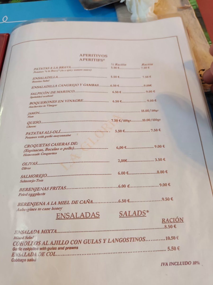 La Gloria Photo Menu 4