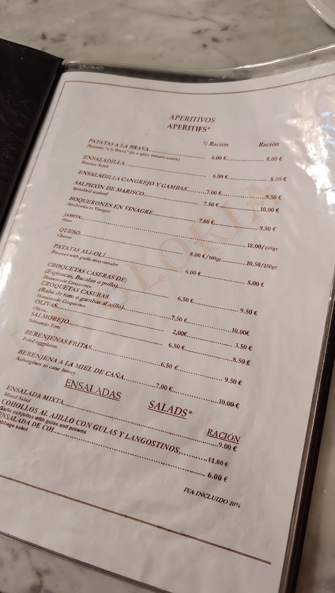 La Gloria Photo Menu 5