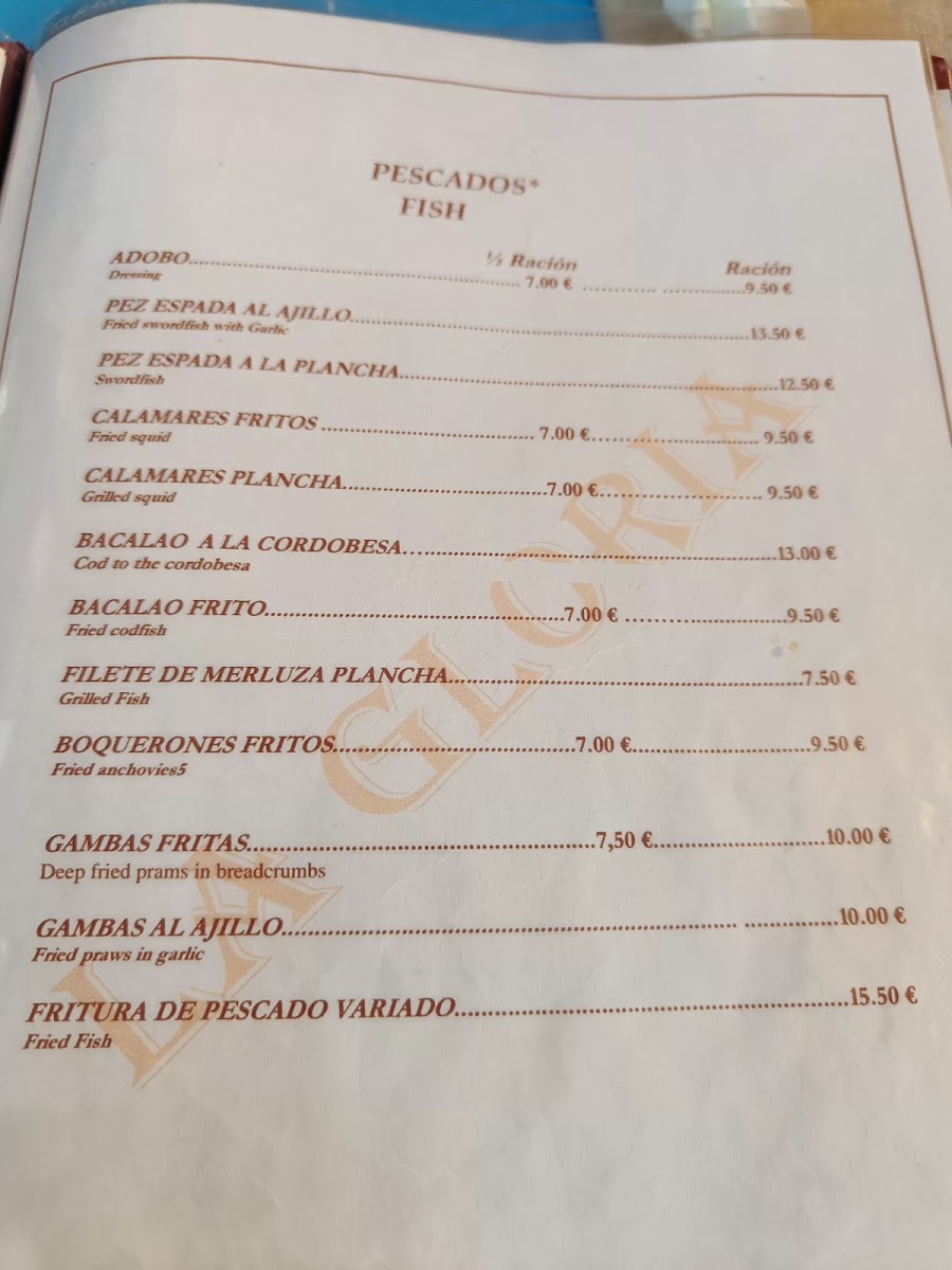 La Gloria Photo Menu 8